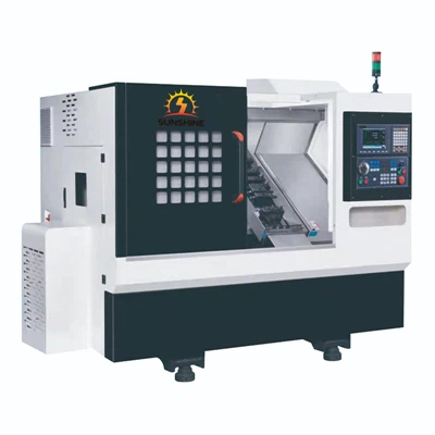 CNC šikmý soustruh se sklonem 45 stupňů pro snadné odstraňování třísek